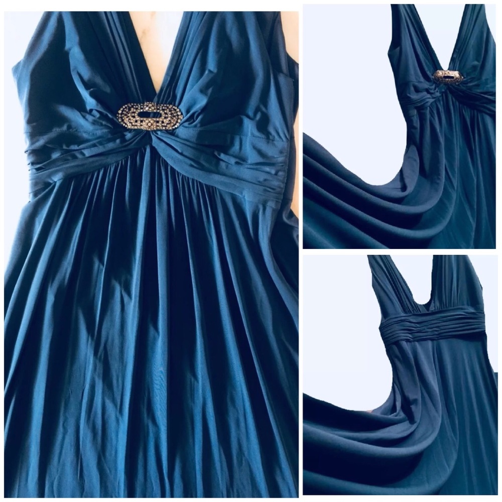 BCBGMAXAZRIA BROOCH SLEEVELESS GOWN DRESS Size 4 - Picture 2 of 8